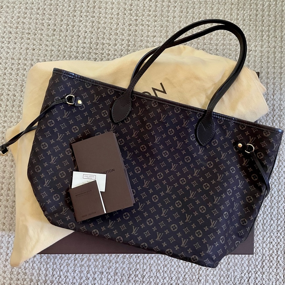 Authentic Louis Vuitton Fusain Monogram Idylle Neverfull MM